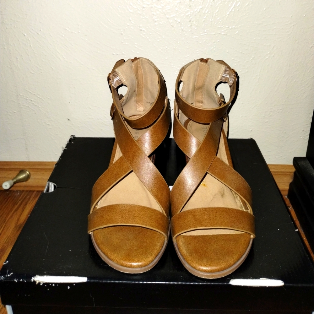 Brown Low Block Heel